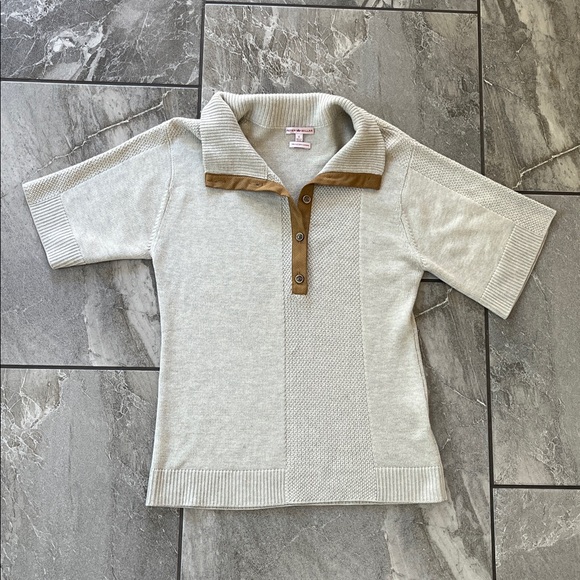 🤍 Peter Millar Knit Cashmere Silk Blend Size Small oatmeal sweater button - Picture 1 of 8